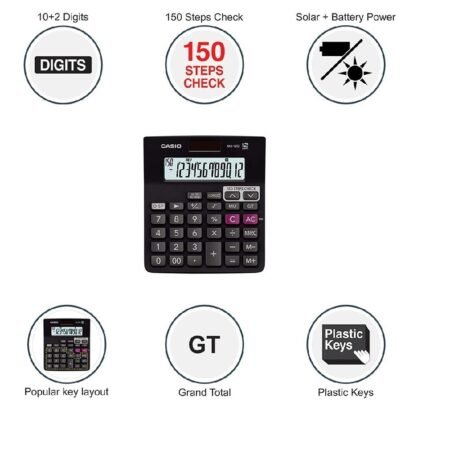 Calculator – Casio-Check & Correct-MJ-12D-BK