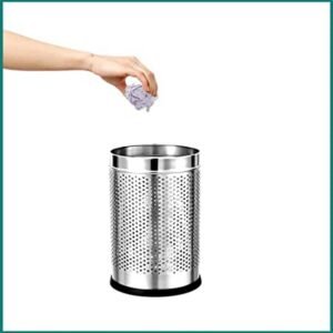 Dustbin Stainless Steel Perforated Round 10X14- (width 10 & height 14 inches)
