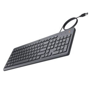 HP 150 Wired Keyboard Quick, Comfy and Ergonomically Design, 12Fn Shortcut Keys, Plug and Play USB Connection and LED Indicator