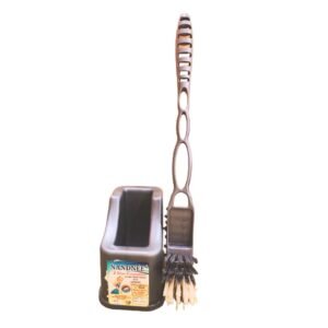 Toilet Brush Duble Hockey With Container ( Grey Color )