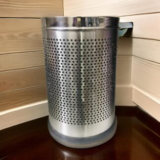 Dustbin Stainless Steel Perforated Round 10X14- (width 10 & height 14 inches)