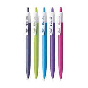 Flair Ezee Click Ball Pen (Pack of 5)-Blue,Black