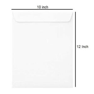 White Envelopes 12*10(A-4)-100gsm-Plain (Non laminated)-Pack of 50