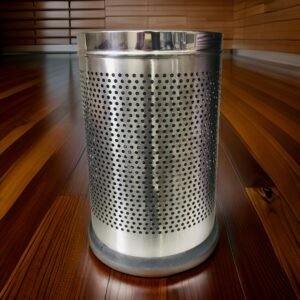 Dustbin Stainless Steel Perforated Round 7*10- (width 7 & height 10 inches)