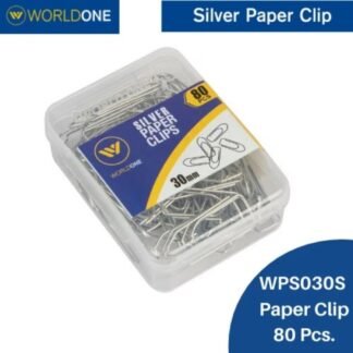 Worldone Silver Paper Clips-30mm-80pcs-WPS030S