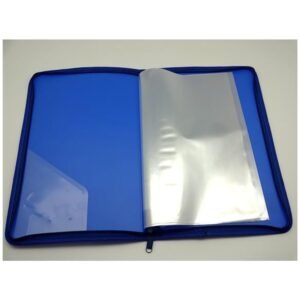 World One DB515F Zipper Display Book, FC, Blue – 20sheets