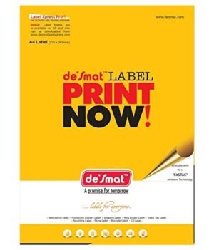 Desmat label sheets A4 size label sheets (sticker)-A4ST4-(4 label per sheet & 100 Sheets)