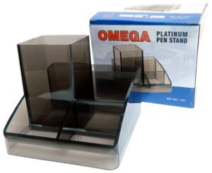 Omega Desk Organizer Pen Stand – Platinum