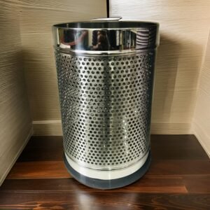 Dustbin Stainless Steel Perforated Round 8*12- (width 8 & height 12 inches)