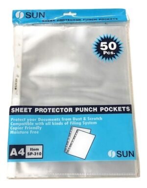 Generic/Sun-Sheet Protector-(Microns/thickness 75+75)-Size A4-(Pack of 50)