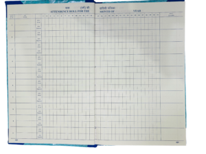 Shipra Attendance Register With Arrival & Departure Columns-19*32 cm-65gsm-110pg (2Q)