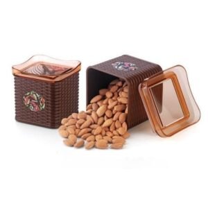 Nayasa Plastic Sofia Square Kitchen Containers - 700ml, Set of 2