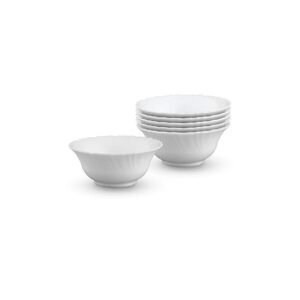 Larah By Borosil - Solid Opalware bowl - 4.5 Inch, Set of 6, 210 Ml