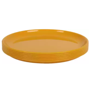 BREEZE Round Plastic Microwave Safe & Unbreakable Plate (Set of 6)