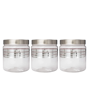 Saaj Silver Line Pet Jar set of 3Pcs (250ml)