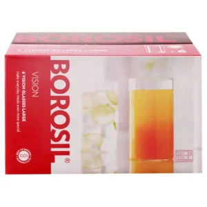Borosil 6 Vision Glass 350 ml Set of 6 pcs Transparent Drinking Glass